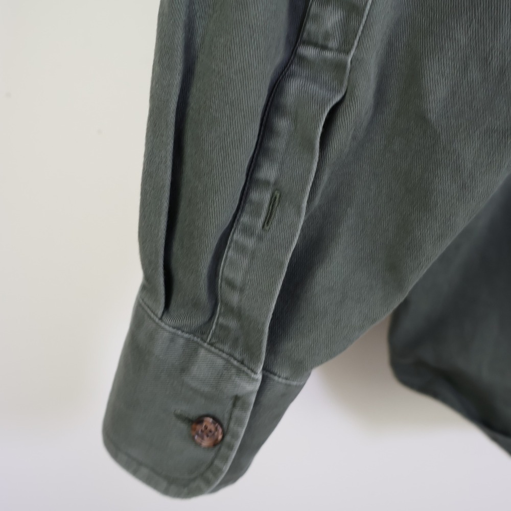 Vintage Banana Republic Safari Travel Button Down Shirt Utility Green Cotton L - Picture 8 of 14